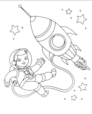 Рисунок ко Дню космонавтики