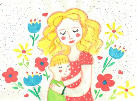 Рисунок ко Дню матери 1 класс
