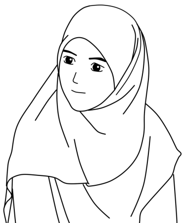 Чеченская женщина рисунок