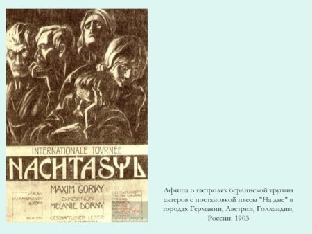 Афиша пьесы на дне Горького