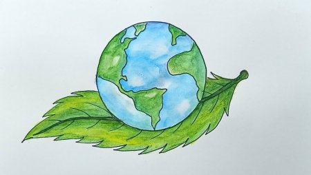 Рисунок зеленая Планета