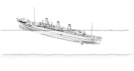 Раскраска Титаник Британик и Олимпик
