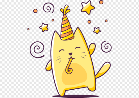 Мультяшный кот в колпаке