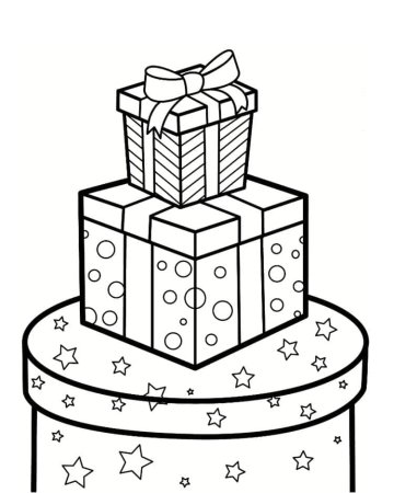 Раскраска подарок на день рождения