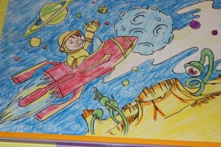 Рисунок ко Дню космонавтики