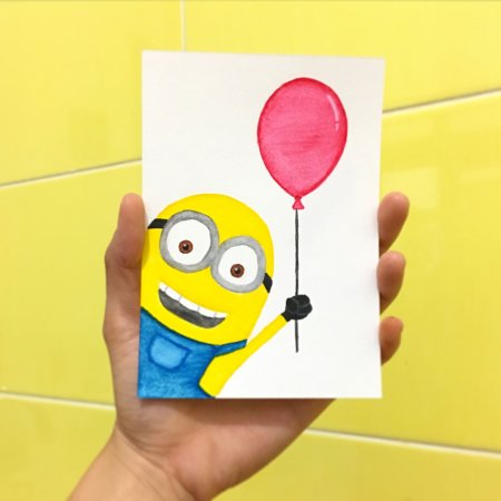Миньоны открытка
