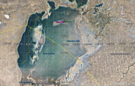 Площадь Аральского моря до высыхания