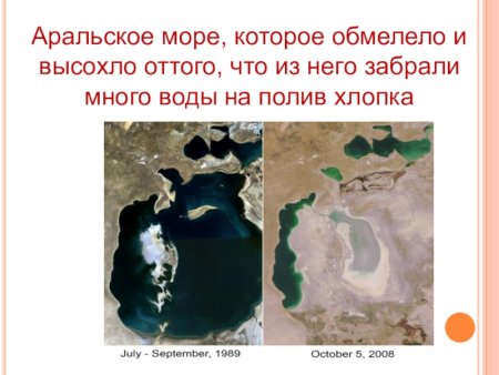 Аральское море до и после