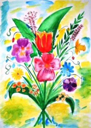 Раскраска букет цветов