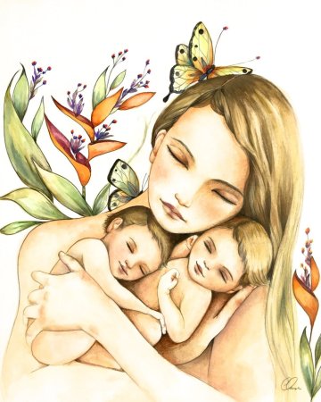 Claudia Tremblay картины мать и дитя