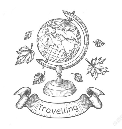 Глобус с книгами раскраска