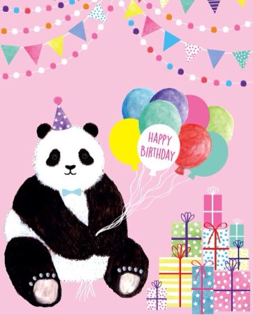 Панда с шариком