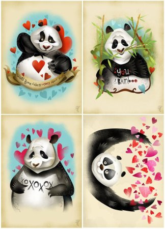 С днём рождения Панда открытка