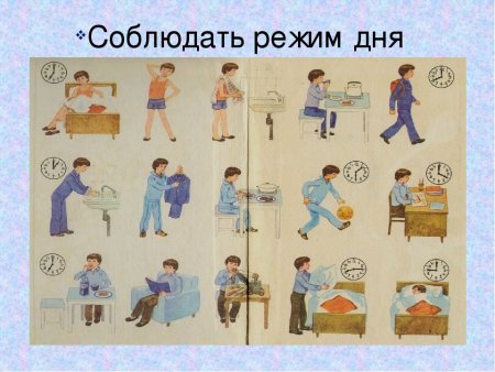 Распорядок дня школьника рисунок
