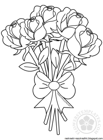 Раскраска цветы для мамы