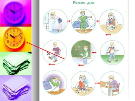 Режим дня школьника рисунок легкий