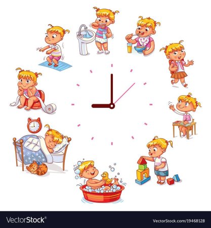 Часы распорядок дня для детей