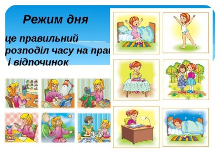 Распорядок дня в картинках для девочек