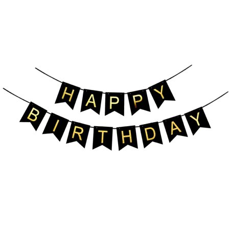 Надпись Happy Birthday на флажках