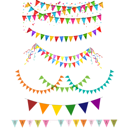 Праздничные украшения на прозрачном фоне