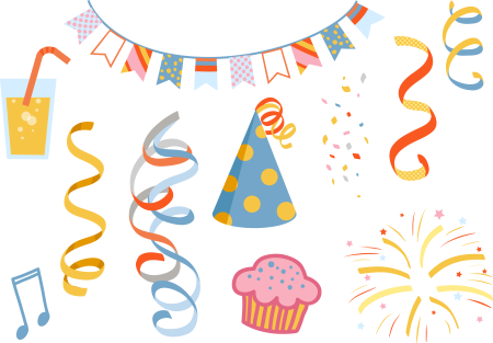 Праздничные украшения на прозрачном фоне