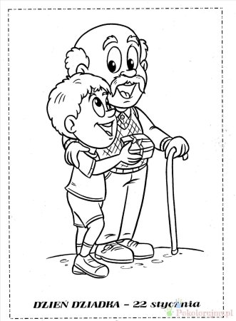 Раскраска дедушка и внук