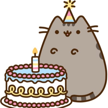 Котик Пушин с тортиком