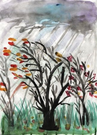 Рисование поздняя осень в подготовительной группе