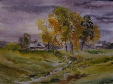 Рисование поздняя осень