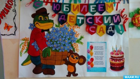 Плакат с днем рождения детский сад
