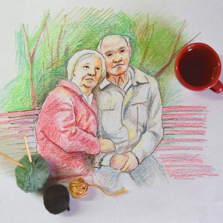 Детские рисунки ко Дню пожилого человека