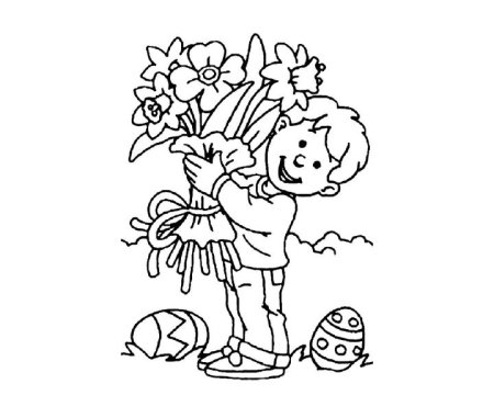 Раскраска с цветами для детей