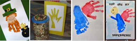 Открытка папе с отпечатками рук