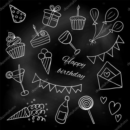 Воздушные шарики на меловой доске