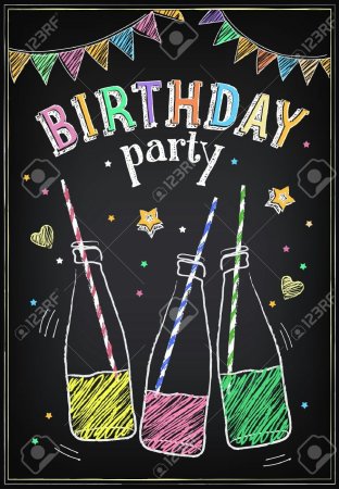 Надпись на меловой доске с юбилеем