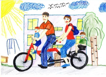 Спортивная семья рисунок