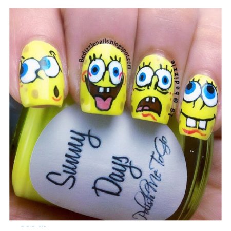 Маникюр Спанч Боб
