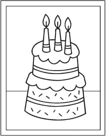 Рисунок торта на день рождения