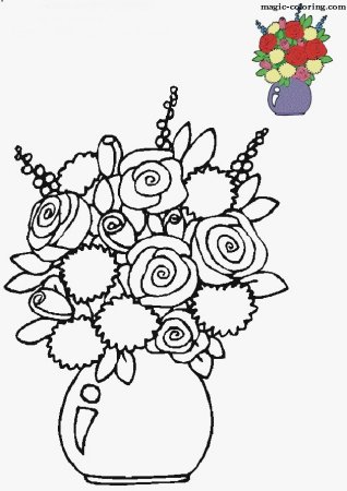 Букет раскраска