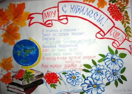 Плакат на день рождения школы
