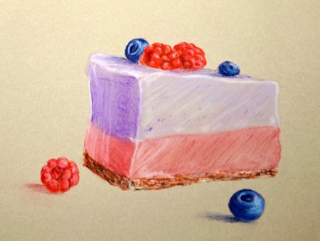 Тортик цветными карандашами