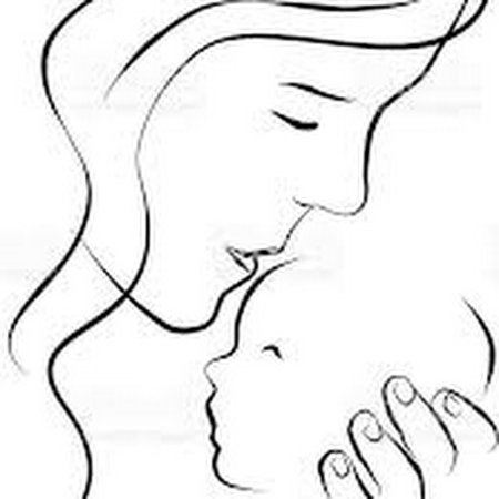 Мама с ребенком контур