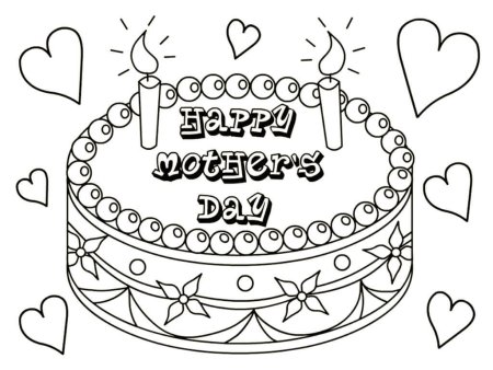 Открытка ко Дню матери раскраска