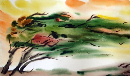 Рисование по мокрому листу