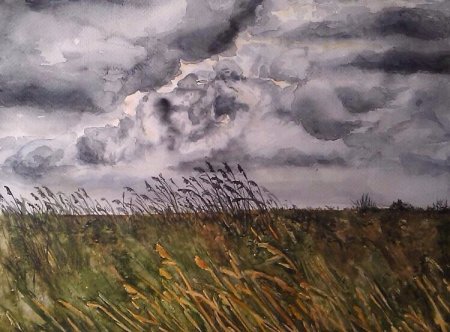 Грозовое небо живопись