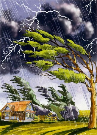 Пейзаж с ветром