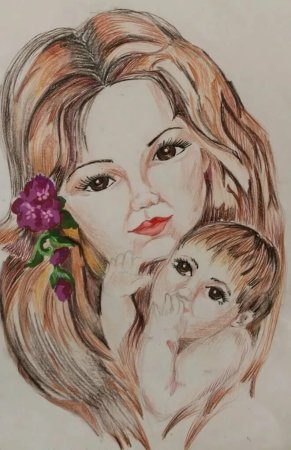 Рисунок на тему материнство
