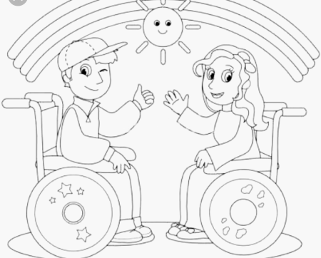 Дети инвалиды раскраска