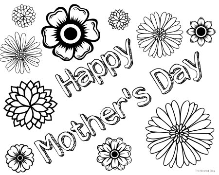 Happy mother's Day раскраска