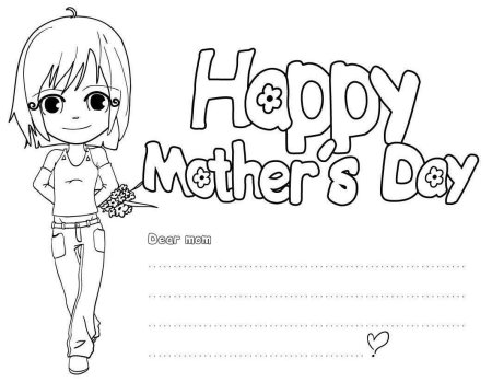 Happy mother's Day раскраска